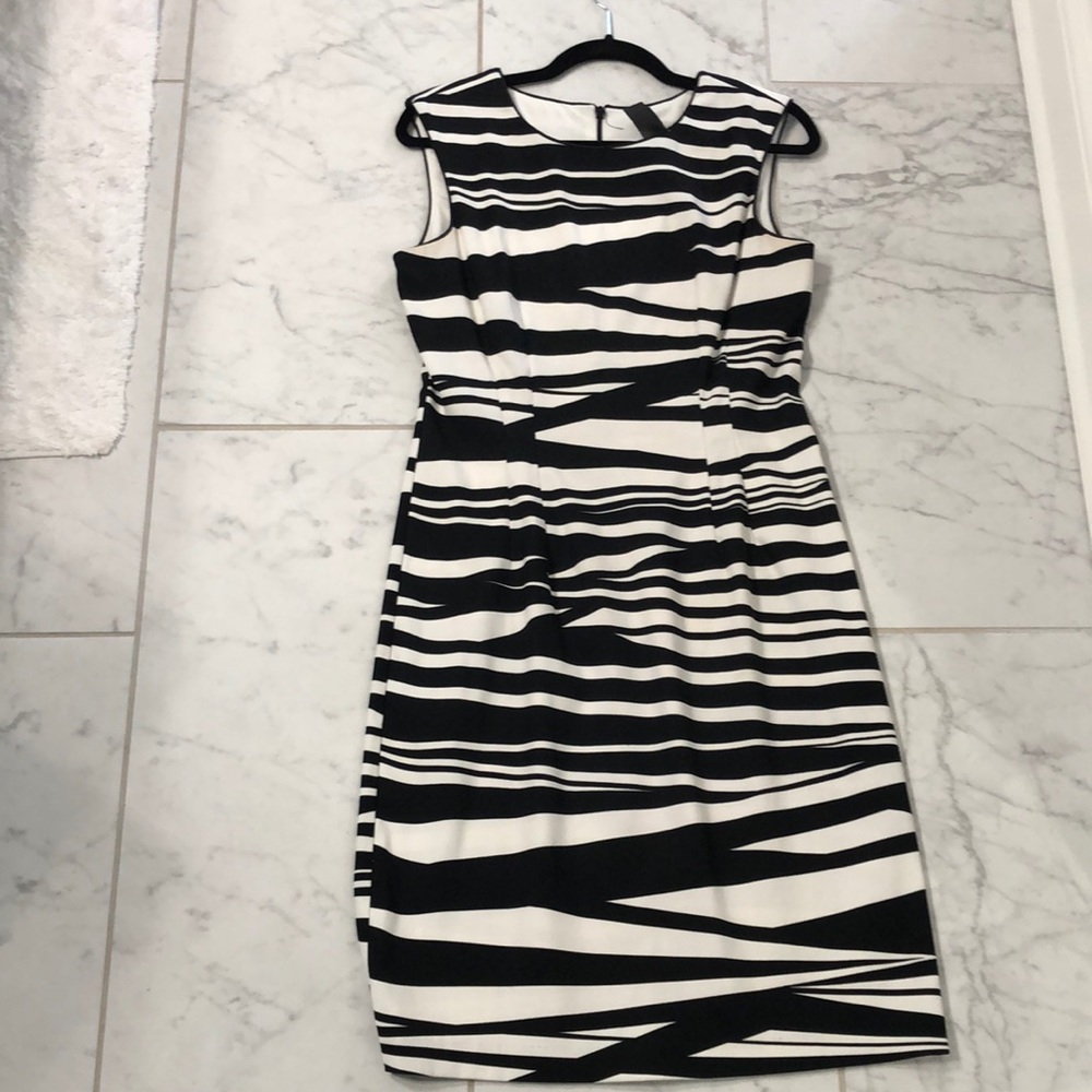 Bisou Black and White Striped Dress sz10